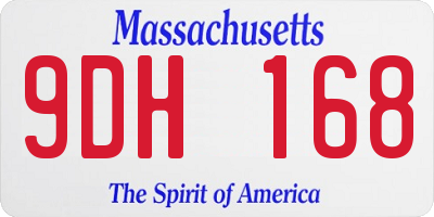 MA license plate 9DH168