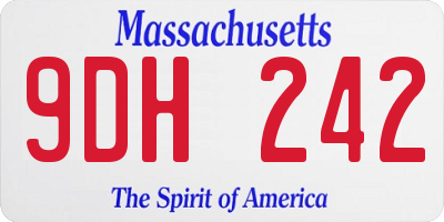 MA license plate 9DH242