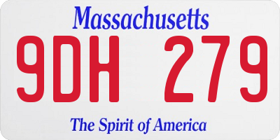 MA license plate 9DH279