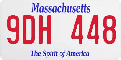 MA license plate 9DH448