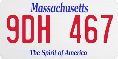 MA license plate 9DH467