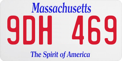 MA license plate 9DH469