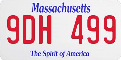 MA license plate 9DH499