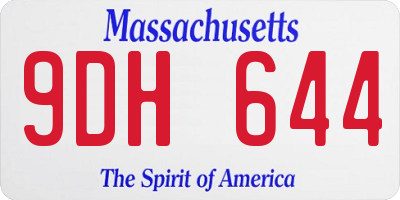 MA license plate 9DH644