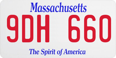 MA license plate 9DH660