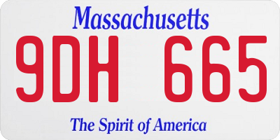 MA license plate 9DH665