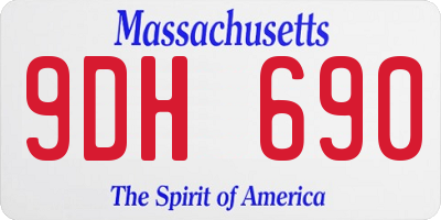 MA license plate 9DH690