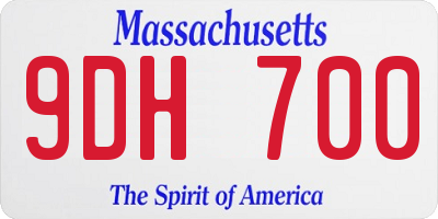 MA license plate 9DH700