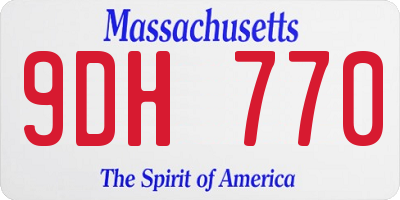 MA license plate 9DH770