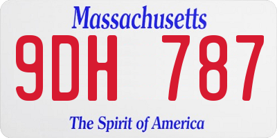 MA license plate 9DH787