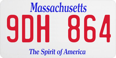 MA license plate 9DH864