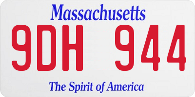 MA license plate 9DH944