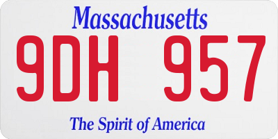 MA license plate 9DH957