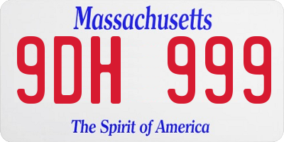 MA license plate 9DH999