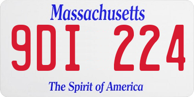 MA license plate 9DI224