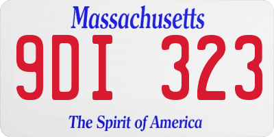 MA license plate 9DI323