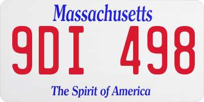MA license plate 9DI498