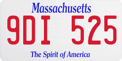 MA license plate 9DI525