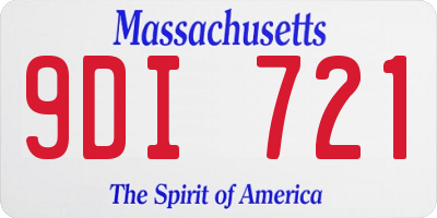MA license plate 9DI721