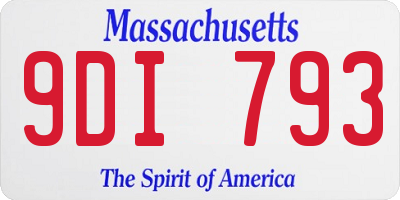 MA license plate 9DI793