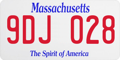 MA license plate 9DJ028