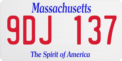 MA license plate 9DJ137