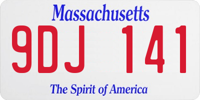 MA license plate 9DJ141