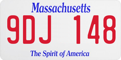 MA license plate 9DJ148