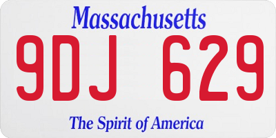 MA license plate 9DJ629