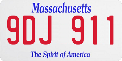 MA license plate 9DJ911