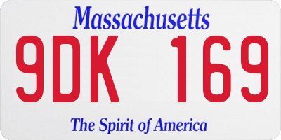 MA license plate 9DK169