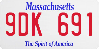 MA license plate 9DK691