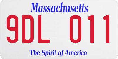 MA license plate 9DL011