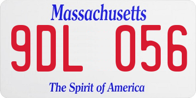 MA license plate 9DL056
