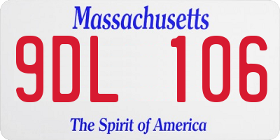 MA license plate 9DL106