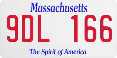 MA license plate 9DL166