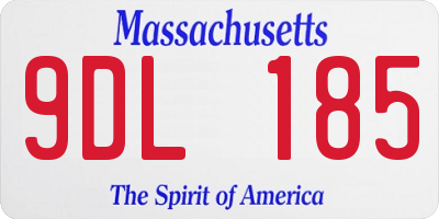 MA license plate 9DL185