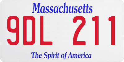 MA license plate 9DL211