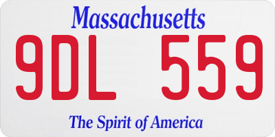MA license plate 9DL559