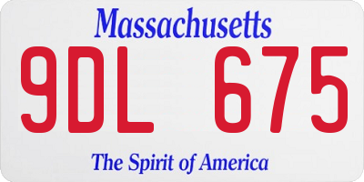 MA license plate 9DL675