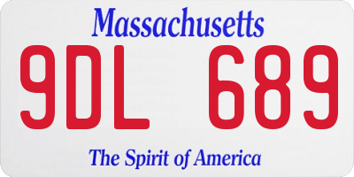 MA license plate 9DL689