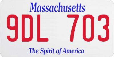 MA license plate 9DL703