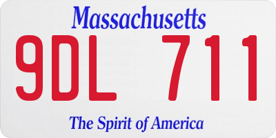 MA license plate 9DL711