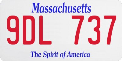 MA license plate 9DL737