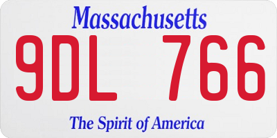 MA license plate 9DL766