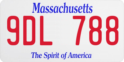 MA license plate 9DL788
