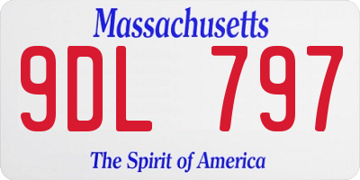 MA license plate 9DL797