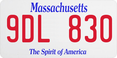 MA license plate 9DL830