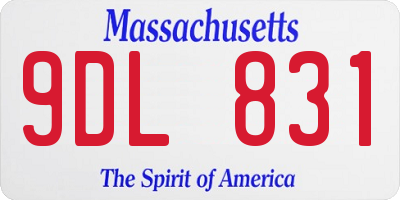MA license plate 9DL831