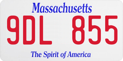 MA license plate 9DL855
